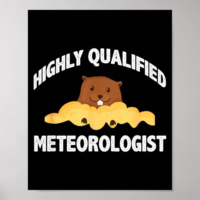 Funny Groundhog Highly Qualified Meteorologist Gro Poster (Front)