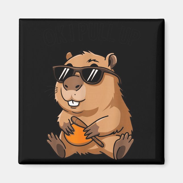 Funny Groundhog Ok I Pull Up Sungles  Magnet (Front)