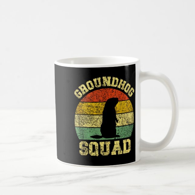 Funny Groundhog Squad Design Happy Groundhog Day 2 Coffee Mug (Right)