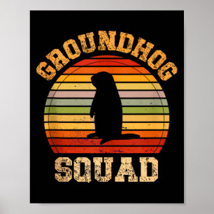 Funny Groundhog Squad Design Happy Groundhog Day 2 Poster