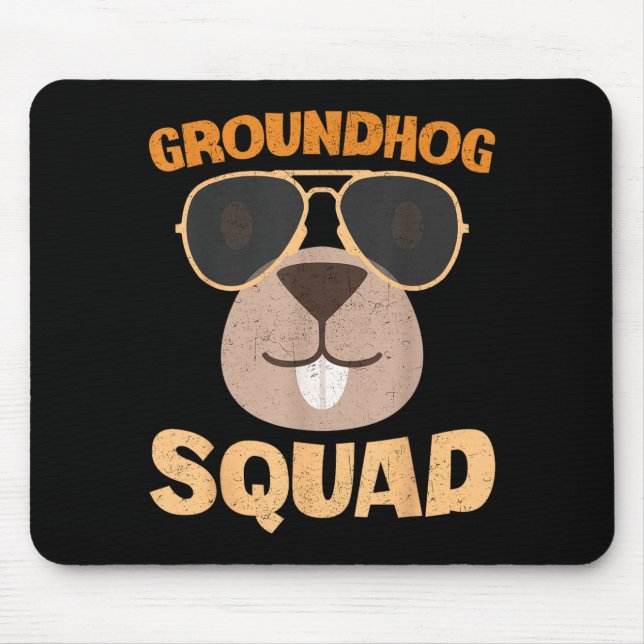 Funny Groundhog Squad Happy Groundhog Day 2025 _1  Mouse Pad (Front)