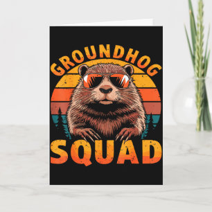 Funny Groundhog Squad Happy Groundhog Day 2025 Card