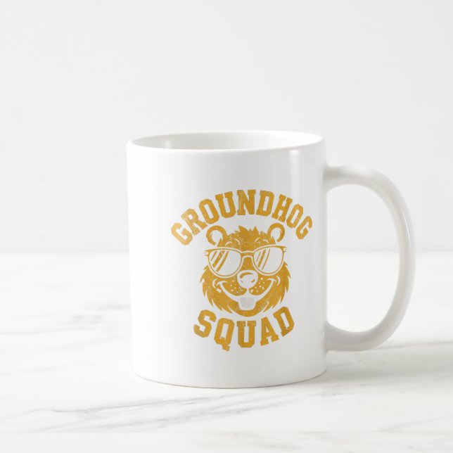 Funny Groundhog Squad Happy Groundhog Day 2025  Coffee Mug (Right)