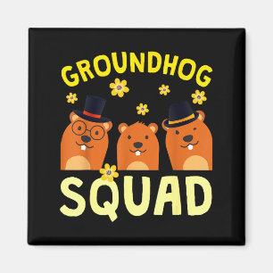 Funny Groundhog Squad Happy Groundhog Day 2025 Magnet