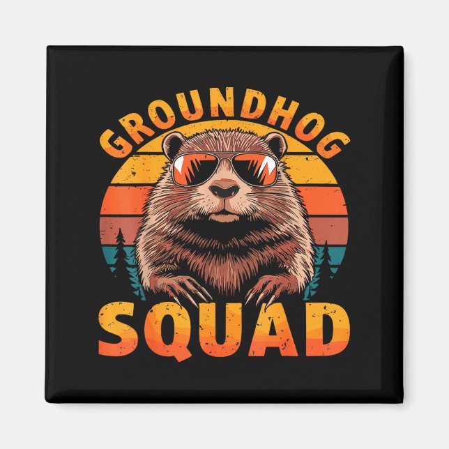 Funny Groundhog Squad Happy Groundhog Day 2025  Magnet (Front)