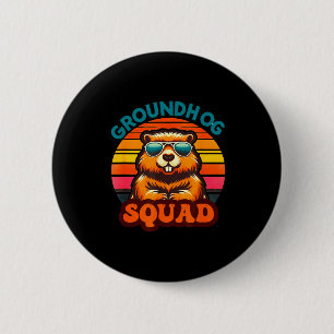Funny Groundhog Squad Happy Groundhog Day 2025 Men 6 Cm Round Badge