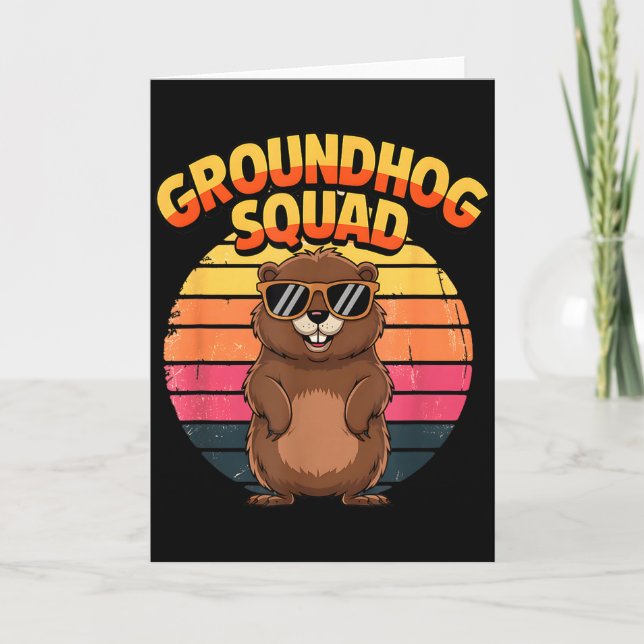 Funny Groundhog Squad Happy Groundhog Day 2025 Men Card (Front)
