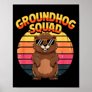 Funny Groundhog Squad Happy Groundhog Day 2025 Men Poster