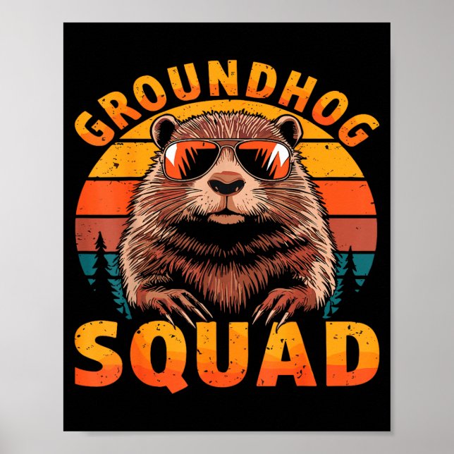 Funny Groundhog Squad Happy Groundhog Day 2025  Poster (Front)