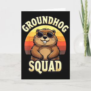 Funny Groundhog Squad Happy Groundhog Day Celebrat Card