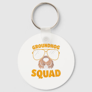 Funny Groundhog Squad Present Happy Groundhog Day  Key Ring
