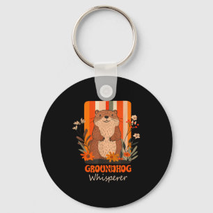 Funny Groundhog Whisperer Ground Hog Day Spring Co Key Ring