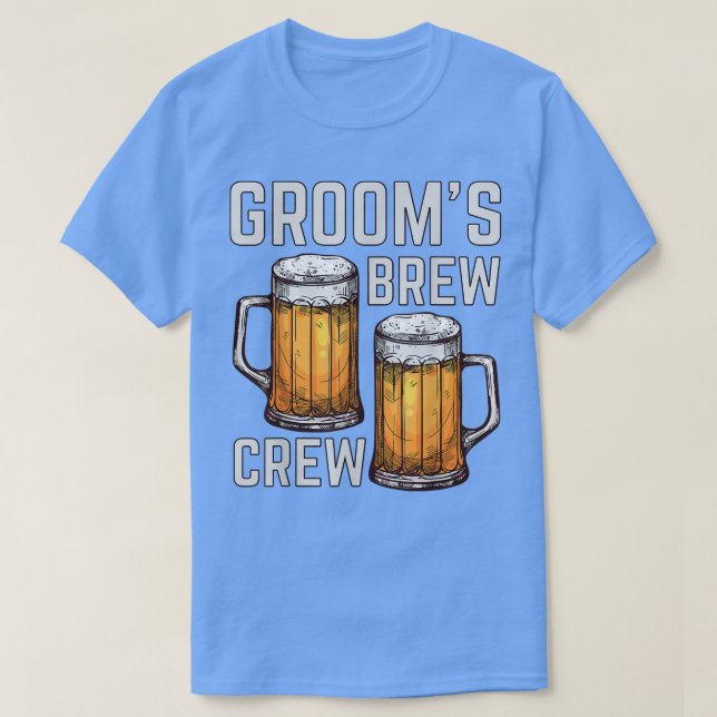 Funny Group Beer Drinking Team In PartyGrooms Brew T-Shirt (Design Front)