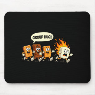 Funny group hug marshmallow campfire smores mouse pad