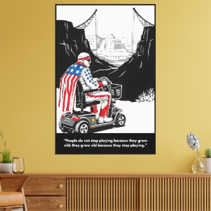 Funny Growing Older American  Canvas Print