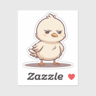 Funny Grumpy Baby Bird Kawaii Cartoon