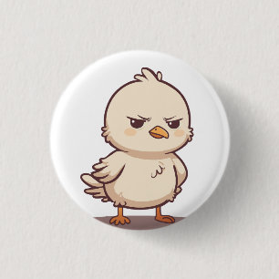 Funny Grumpy Baby Bird Kawaii Cartoon 3 Cm Round Badge