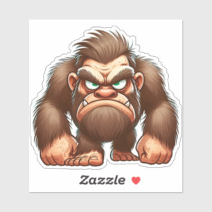 Funny grumpy Bigfoot Sticker Sasquatch Decal
