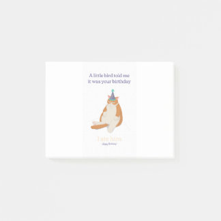 Funny Grumpy Birthday Cat, Happy Birthday Design Post-it Notes