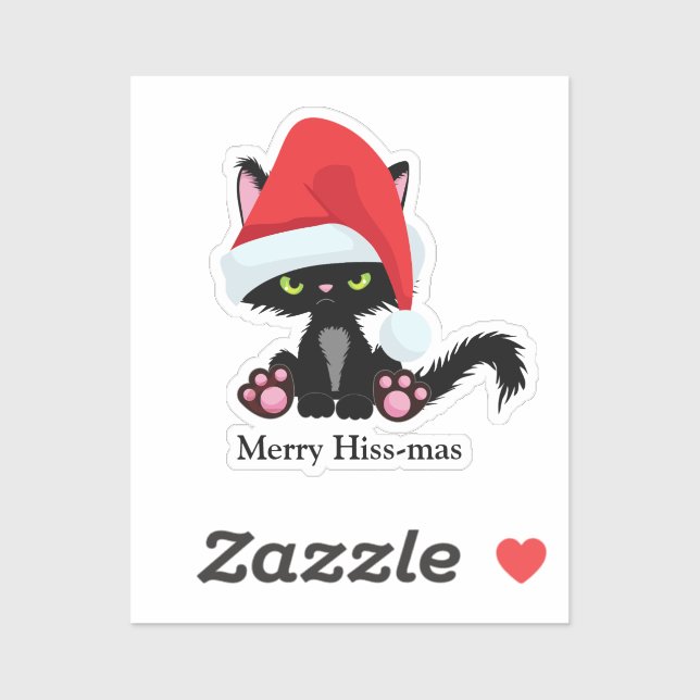 Funny Grumpy Black Cat Christmas (Sheet)