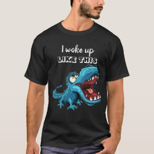 Funny Grumpy Blue Crocodile Cartoon T-Shirt