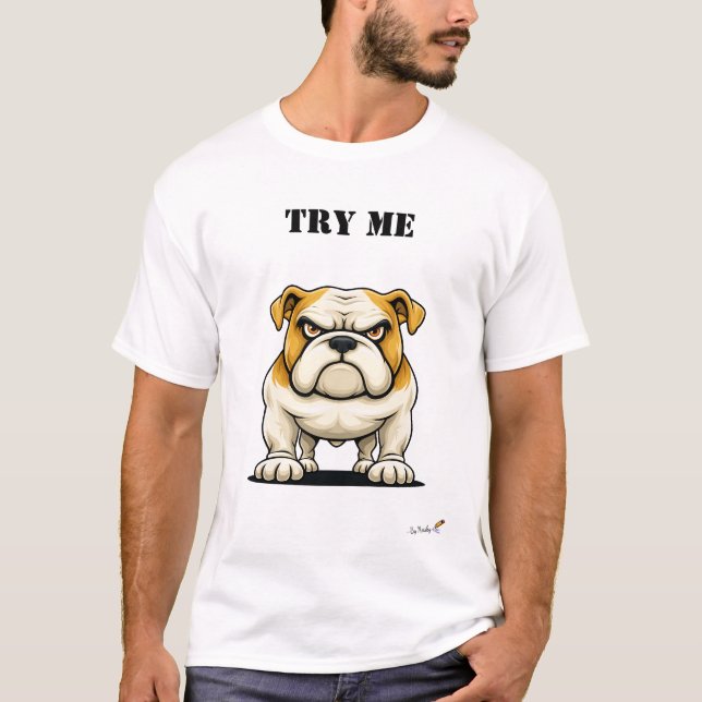 Funny Grumpy Bulldog T-Shirt (Front)