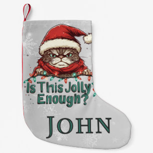 Funny Grumpy Cat Christmas Stocking