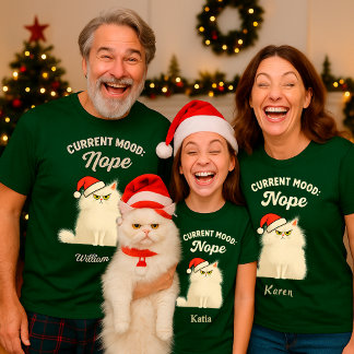 Funny Grumpy Cat Christmas T-Shirt – Custom Name