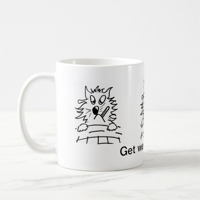 funny Grumpy cat coffee mug Get Well Soon xxx (Left)