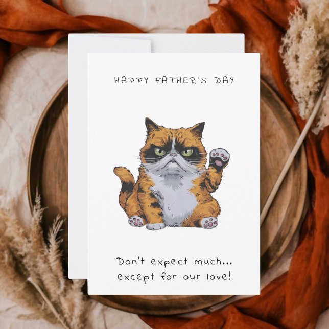 Funny Grumpy Cat Father’s Day | Cute Humourous Dad Invitation (Creator Uploaded)