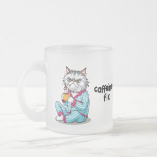 Funny Grumpy Cat Frosted Mug w/ Your Name-editable