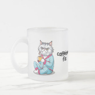 Funny Grumpy Cat Frosted Mug w/ Your Name-editable