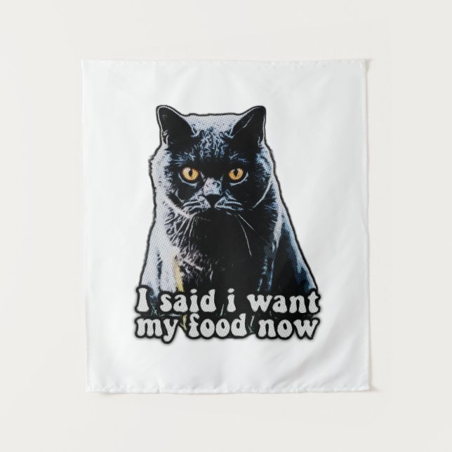 Funny grumpy cat meme for cat owners and lovers tapestry (Front)