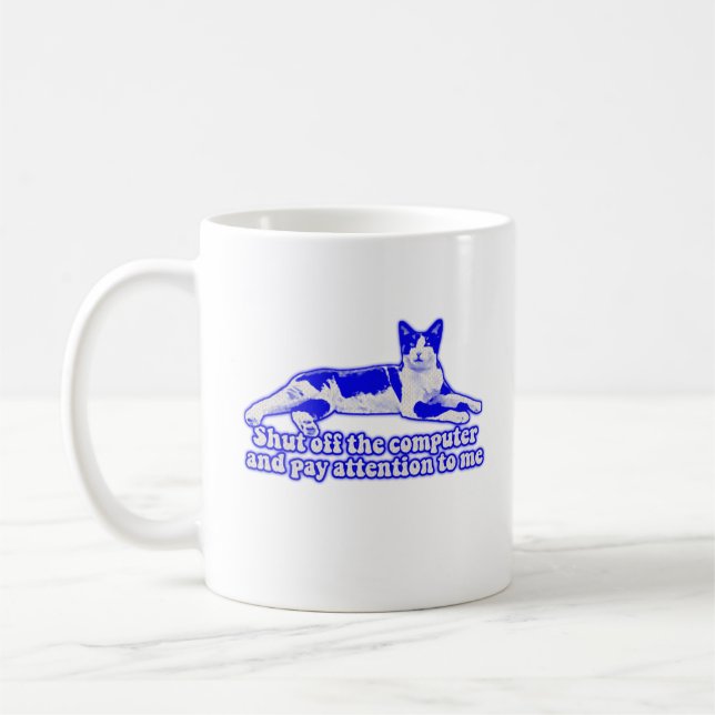 Funny grumpy cat meme for cat owners & lovers coffee mug (Left)