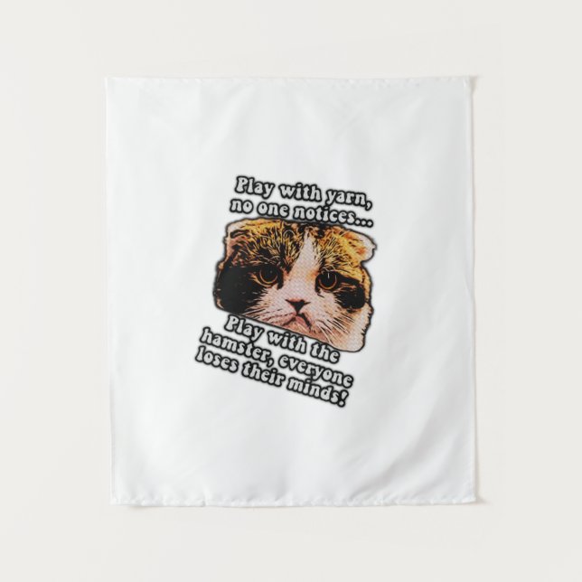 Funny grumpy cat meme for cats and kittens owners tapestry (Front)
