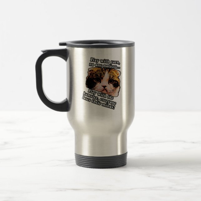 Funny grumpy cat meme for cats and kittens owners travel mug (Left)