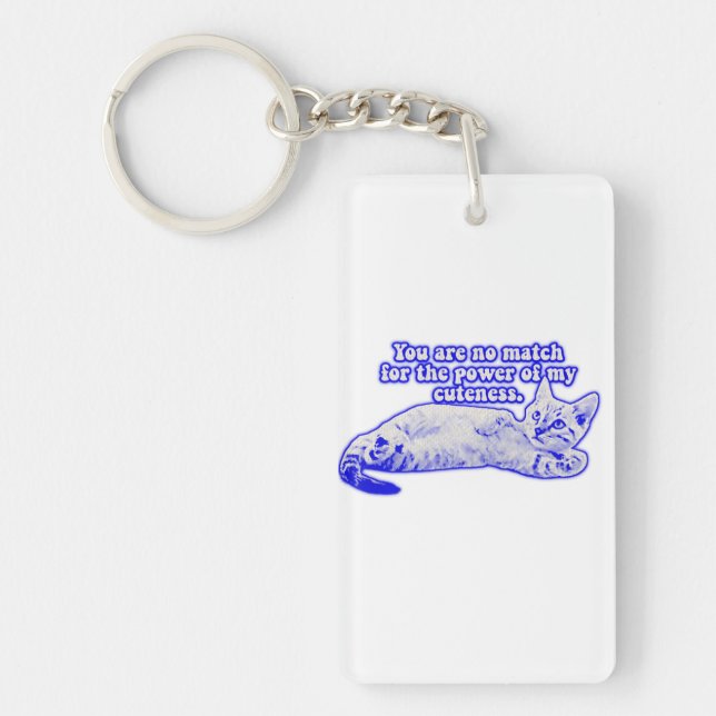 Funny grumpy cat meme for kitten and cat lovers key ring (Front)