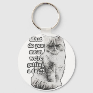 Funny grumpy cat meme for kitty lovers and owners key ring