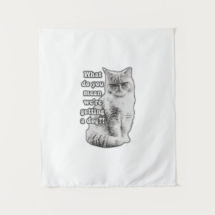 Funny grumpy cat meme for kitty lovers and owners tapestry