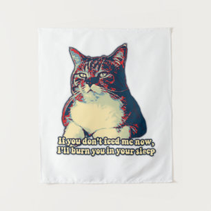 Funny grumpy cat meme for kitty owners and lovers tapestry