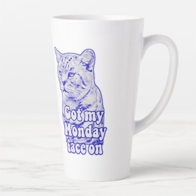 Funny grumpy cat meme for kitty persons and owners latte mug (Right)
