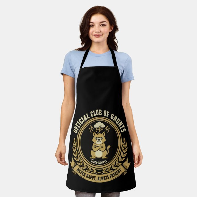  Funny Grumpy Cat | Official Club of Grunts Sarcas Apron (Worn)
