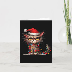 Funny Grumpy Christmas Kitten Cats Cat Mum Cat Dad Card
