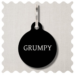 Funny Grumpy Custom Dog Round Pet Tag