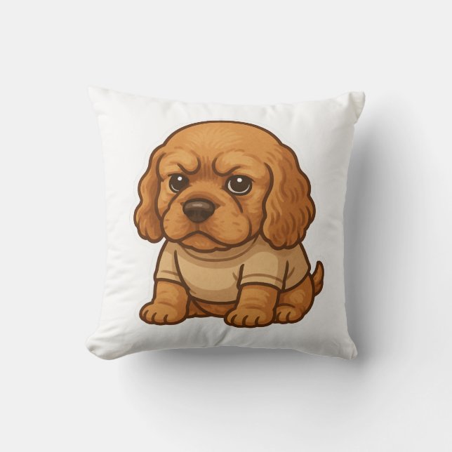 Funny Grumpy Dog Personalised Gift Custom T-shirt  Cushion (Front)