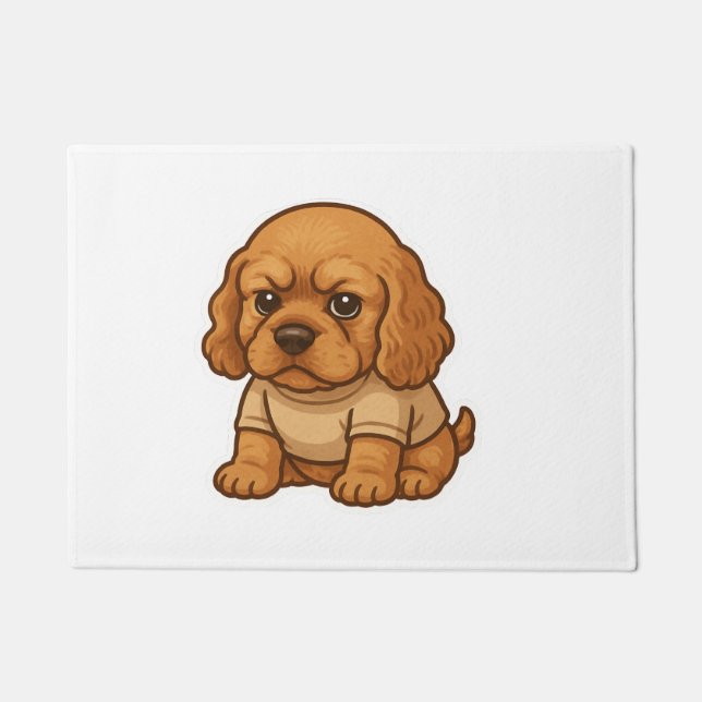Funny Grumpy Dog Personalised Gift Custom T-shirt  Doormat (Front)