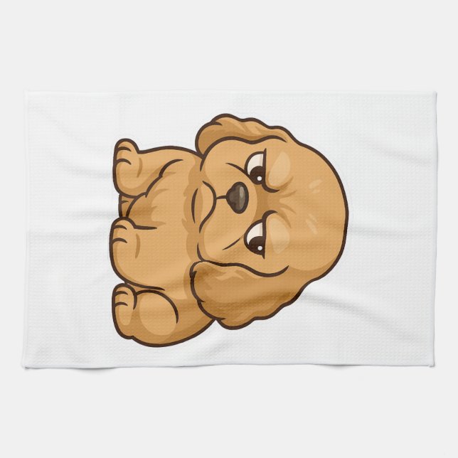 Funny Grumpy Dog Personalised Gift Custom T-shirt Tea Towel (Horizontal)