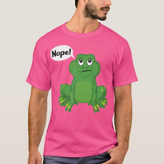 Funny Grumpy Frog Amphibian Toad Frogs Humour Anim T-Shirt (Front)