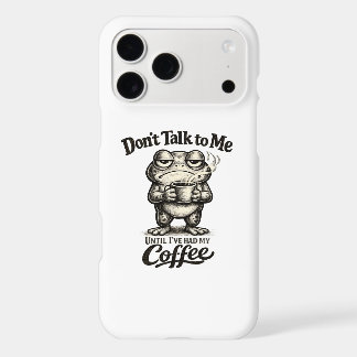 Funny Grumpy Frog Drinking Coffee