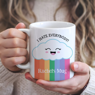 Funny Grumpy Kawaii Cloud and Rainbows Coffee Mug